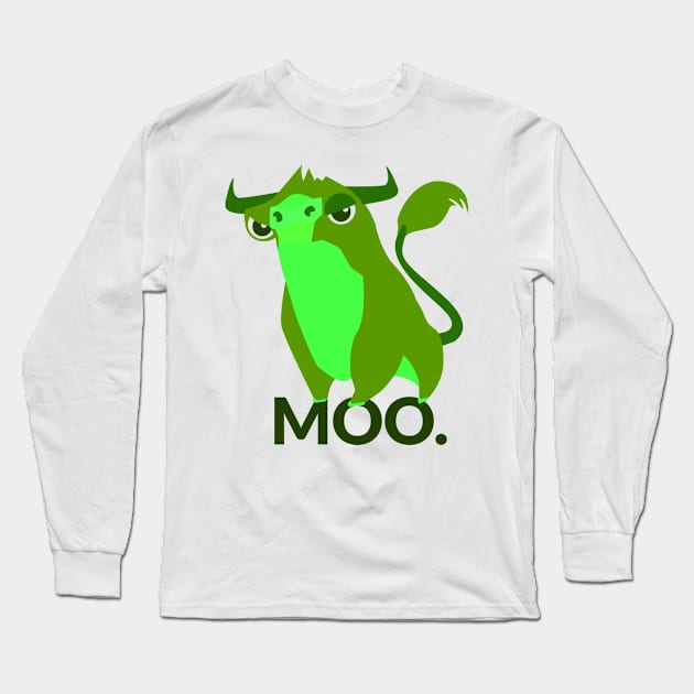 MOO Green Cow Long Sleeve T-Shirt by Aventi